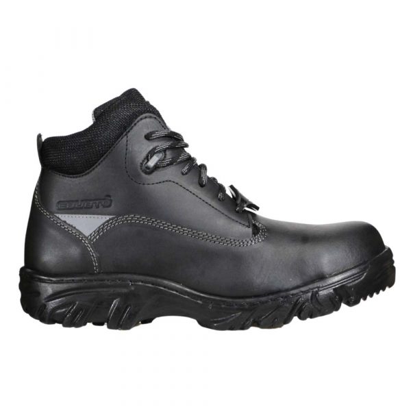 Bota Industrial Dieléctrica Estilo 945 Negro-Gris Con Casco de Policarbonato