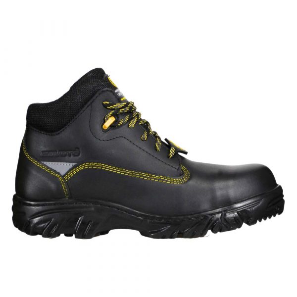 Bota Industrial Dieléctrica Estilo 945 Negro-Amarillo Con Casco de Policarbonato