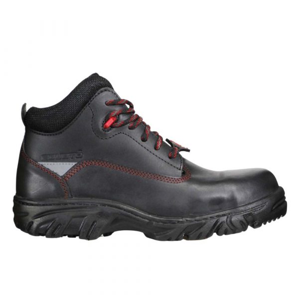 Bota Industrial Dieléctrica 945 Negro-Rojo Con Casco de Policarbonato