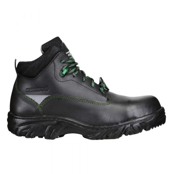 Bota Industrial Dieléctrica Estilo 945 Negro-Verde Con Casco de Policarbonato