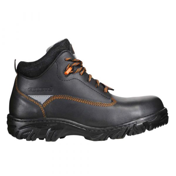 Bota Industrial Dieléctrica Estilo 945 Negro-Naranja Con Casco de Policarbonato