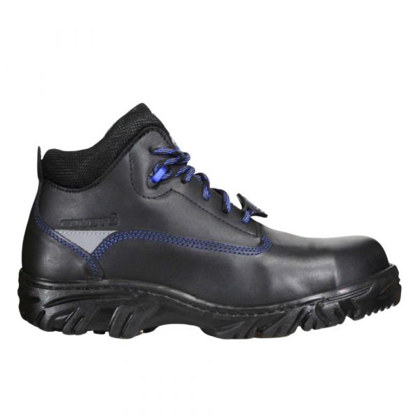 Bota Industrial Dieléctrica Estilo 945 Negro-Azul Con Casco de Policarbonato