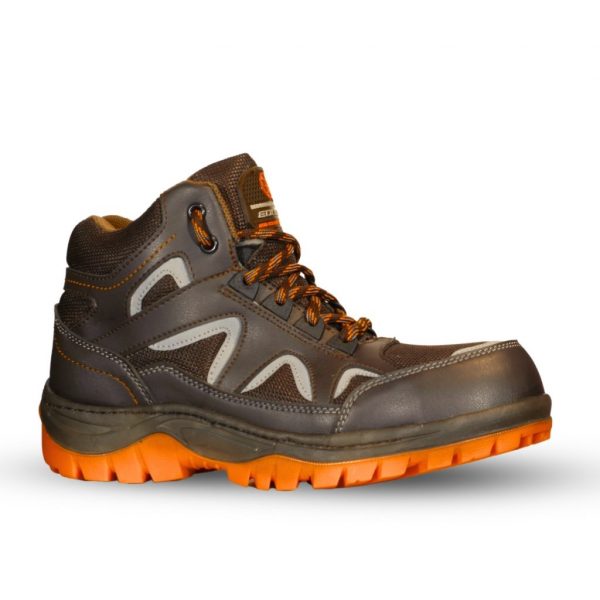 Bota Hiking Dieléctrica 975 Café-Naranja Con Casquillo de Policarbonato