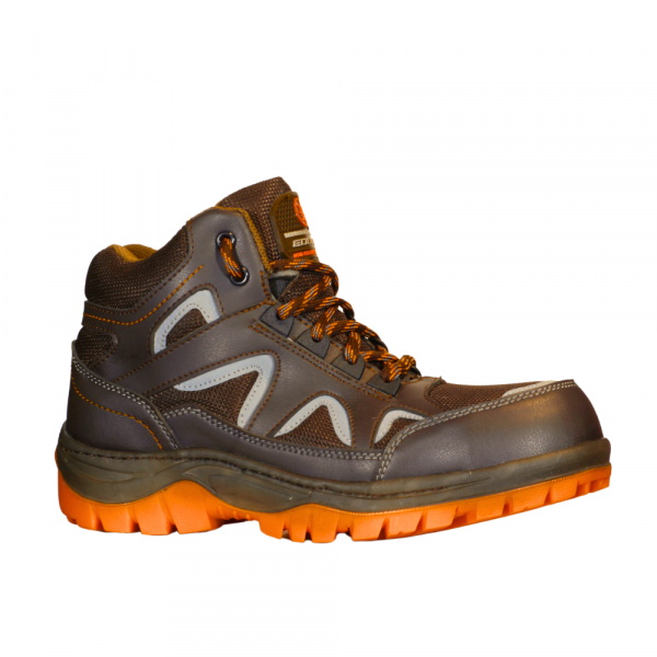 Bota Hiking Dieléctrica 975 Café-Naranja Con Casquillo de Policarbonato