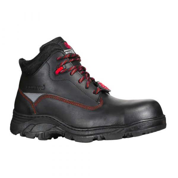 Bota Industrial Dieléctrica Estilo 945 Negro-Rojo Altas Temperaturas Con Casquillo de Policarbonato