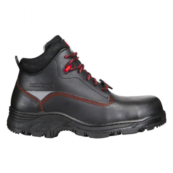 Bota Industrial Dieléctrica Estilo 945 Negro-Rojo Altas Temperaturas Con Casquillo de Policarbonato