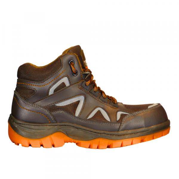 Bota Hiking Dieléctrica 975 Café-Naranja Con Casquillo de Policarbonato