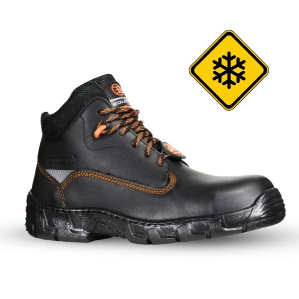 Bota Industrial Estilo 9451 Negro-Naranja para Bajas Temperaturas Con Casquillo de Policarbonato