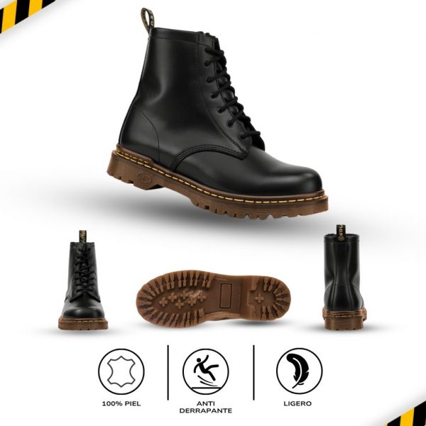 Bota Urbana Clásica Modelo 777 Negro Sin Casquillo