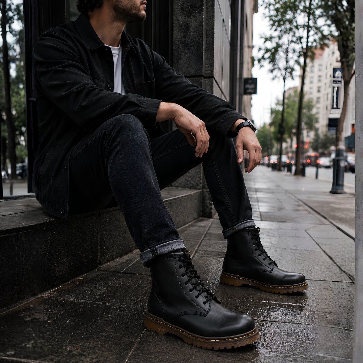 Bota Urbana Clásica Modelo 777 Negro Sin Casquillo - Image 6